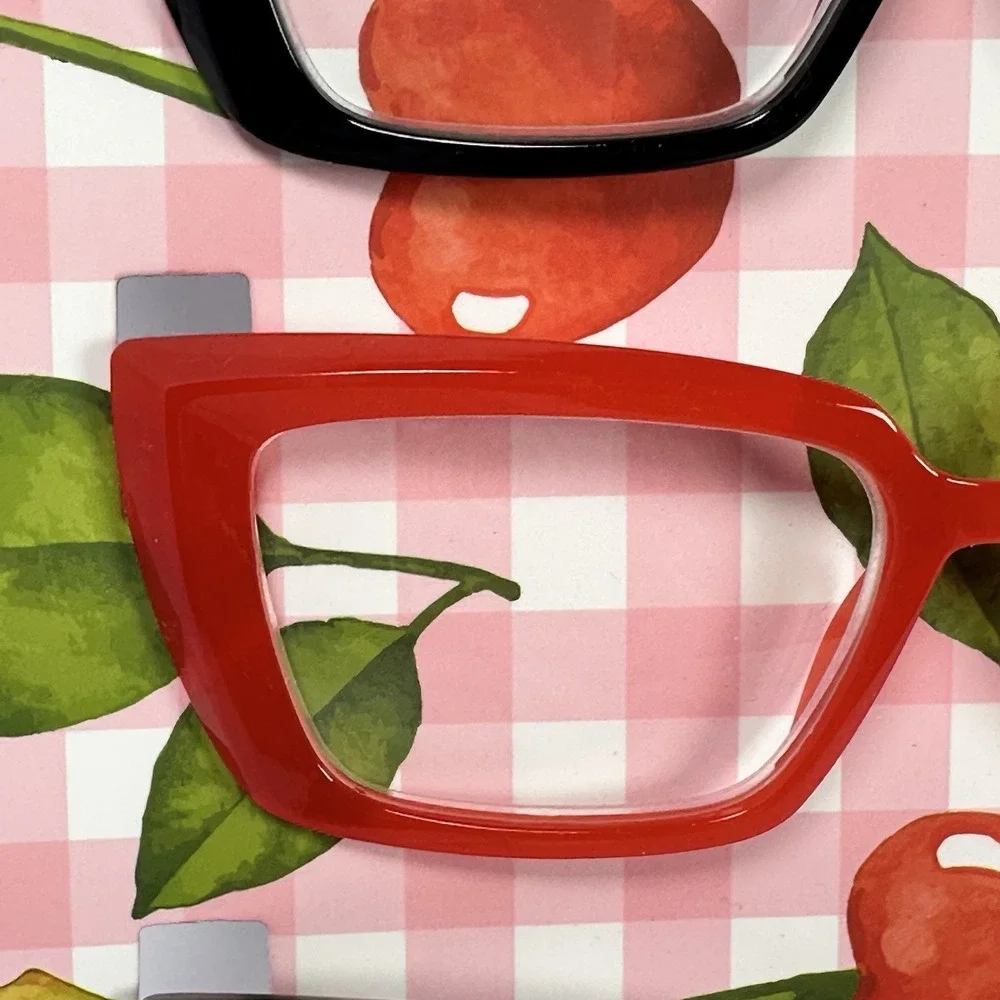 Tahari Coquette Cat Eye Reading Glasses 3 Pack +2.00 Cherry Gingham Fashion